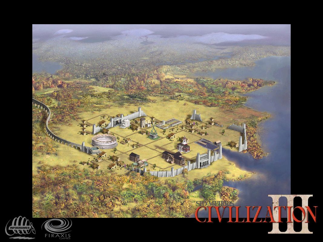 Sid Meier's Civilization III Wallpaper (Firaxis games Civilization III website (archived): desktop themes): City screen 2