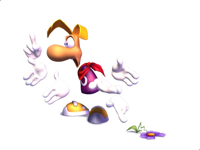 Rayman 2: The Great Escape Render (Official Press Kit - Screenshots & Various Artwork (PC)): Ray Posing Argue