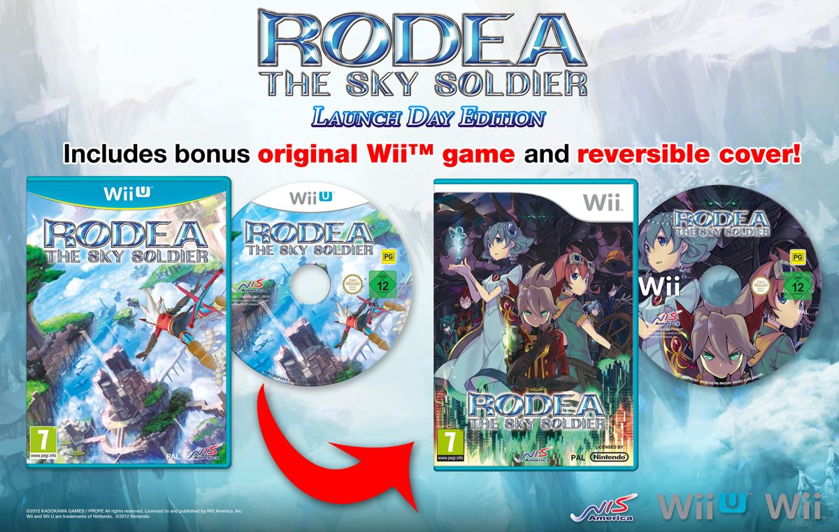 Rodea the Sky Soldier (Limited Edition) Concept Art (Rodea the Sky Soldier (Limited Edition) <a href="http://store.nisaeurope.com/products/rodea-the-sky-soldier-limited-edition-wii-u">Wii U version</a>, NIS America - Europe Online Store): Reversable cover art