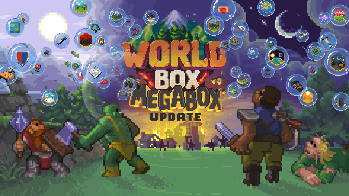 WorldBox Screenshot (Steam): Promo for the "MegaBox" update.