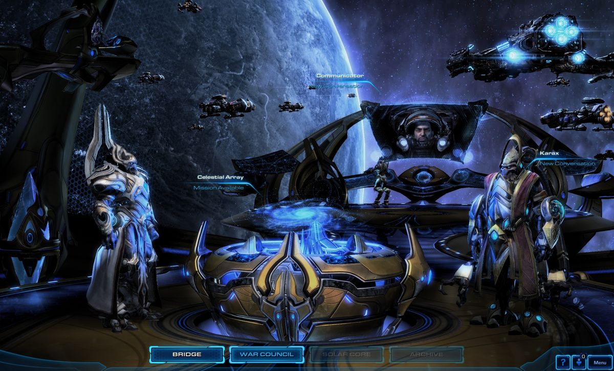 StarCraft II: Legacy of the Void Screenshot (Blizzard Press Center > BlizzCon 2014 Legacy of the Void press kit): StarCraft II Legacy of the Void BlizzCon 2014 Korhal Bridge in: screenshots > Legacy of the Void Screenshots.