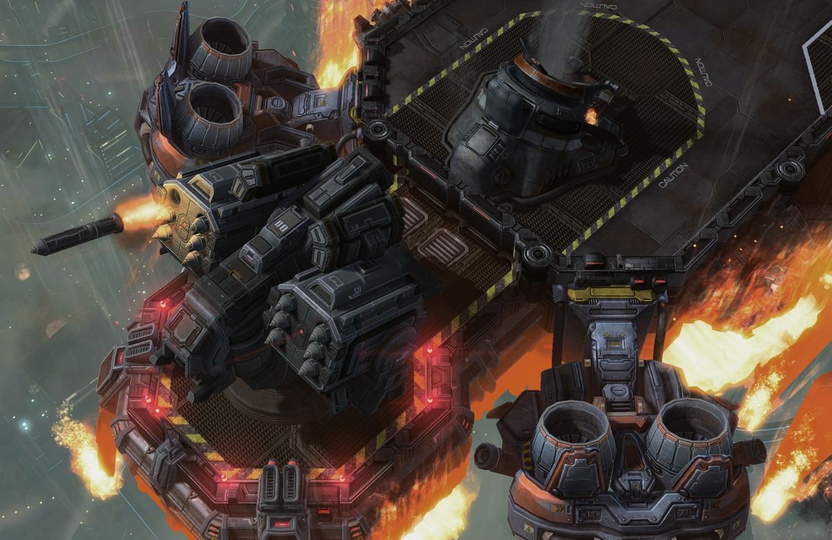 StarCraft II: Legacy of the Void Screenshot (Blizzard Press Center > BlizzCon 2014 Legacy of the Void press kit): StarCraft II Legacy of the Void BlizzCon 2014 Korhal Missile Turret in: screenshots > Legacy of the Void Screenshots.