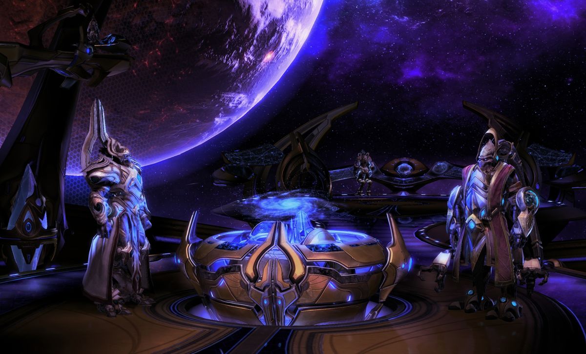 StarCraft II: Legacy of the Void Screenshot (Blizzard Press Center > BlizzCon 2014 Legacy of the Void press kit): StarCraft II Legacy of the Void BlizzCon 2014 Shaskuras Bridge in: screenshots > Legacy of the Void Screenshots.