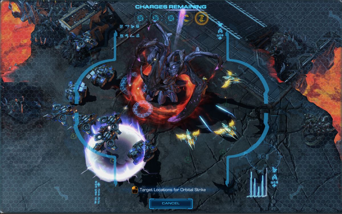 StarCraft II: Legacy of the Void Screenshot (Blizzard Press Center > Gamescom 2015 Press Kit ): SC2 gamescom Allied Commanders Co-op Orbital Strike in: screenshots