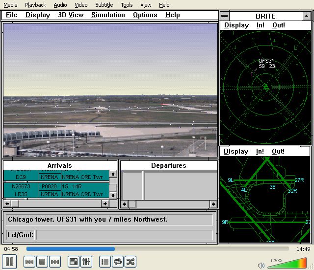 Tower Screenshot (Apollo promotional video clips 1996-08-23): Based on FAA and Transport Canada training simulation software, ...