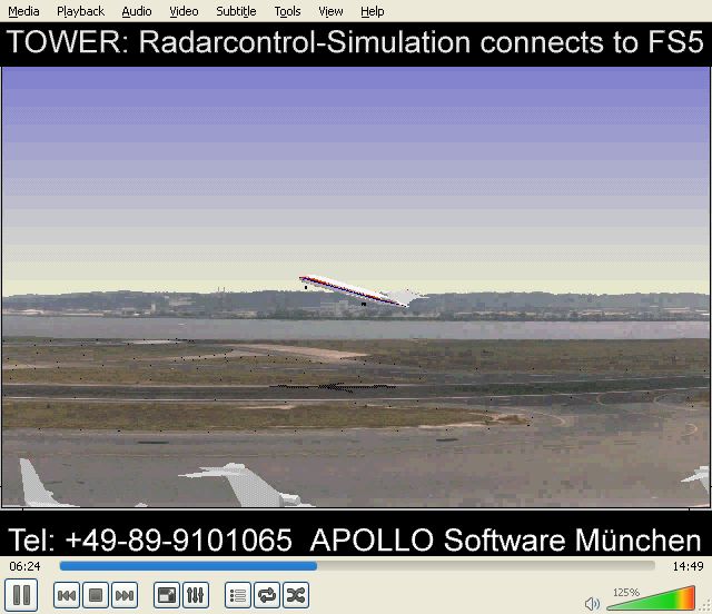 Tower Screenshot (Apollo promotional video clips 1996-08-23): ...arriving and departing aircraft and help you keep your traffic moving smoothly and safely.