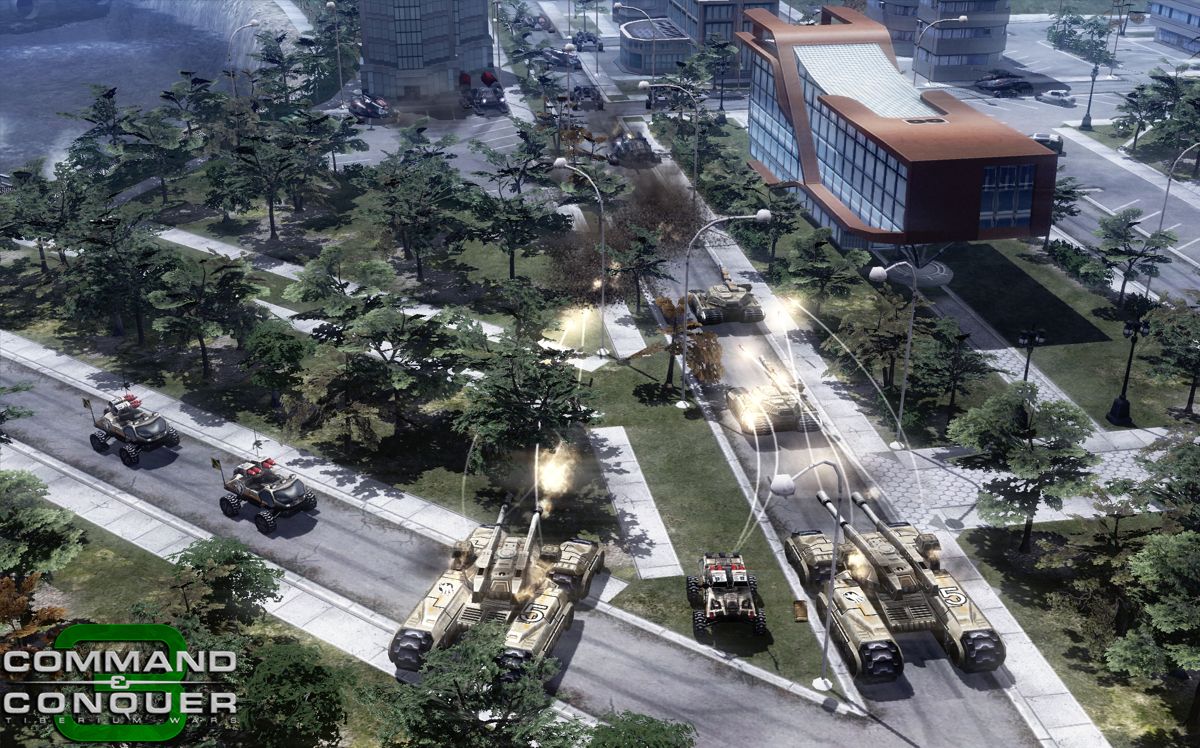 Command & Conquer 3: Tiberium Wars Screenshot (Electronic Arts UK Press Extranet, 2007-01-22): Blue zone battle Xbox 360 screenshot