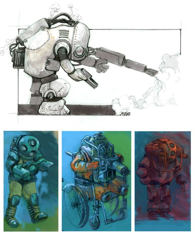BioShock Concept Art (Cult of Rapture > Downloads: BioShock Artbook (big daddies))