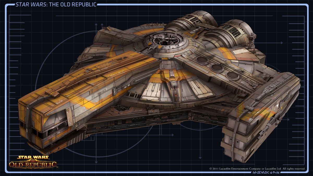 Star Wars: The Old Republic Concept Art (Official website > Fan Site Kit v.10 (Starships)): XS-Freighter