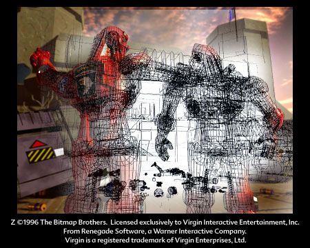 Z Render (Virgin Interactive Entertainment website, 1997): Wireframe mesh render