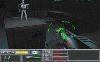 The Terminator: Future Shock Screenshot (Bethesda Softworks website, 1995-05-16): inside an enemy outpost