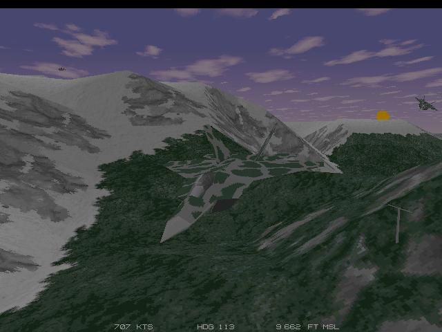 JetFighter III Screenshot (Interplay Productions website, 1996): Next generation graphics Screenshot on the main page