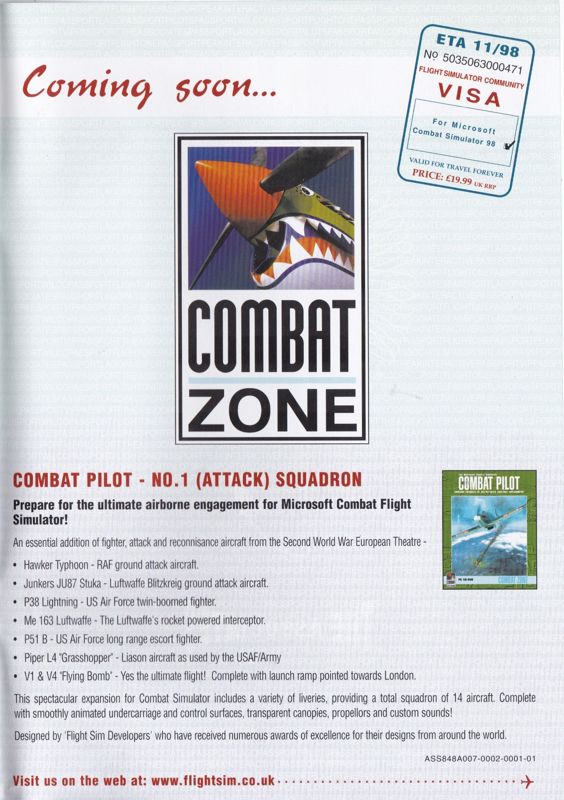 Combat Pilot: No. 1 (Attack) Squadron Catalogue (Catalogue Advertisements): The Associates product catalogue that was issued with the big box UK release of Airliner 98: Airline Pilot (1998)