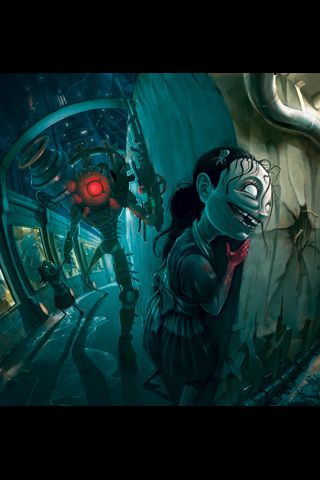 BioShock 2 Wallpaper (Official game website > Downloads (Wallpapers)): The Sisters iphone