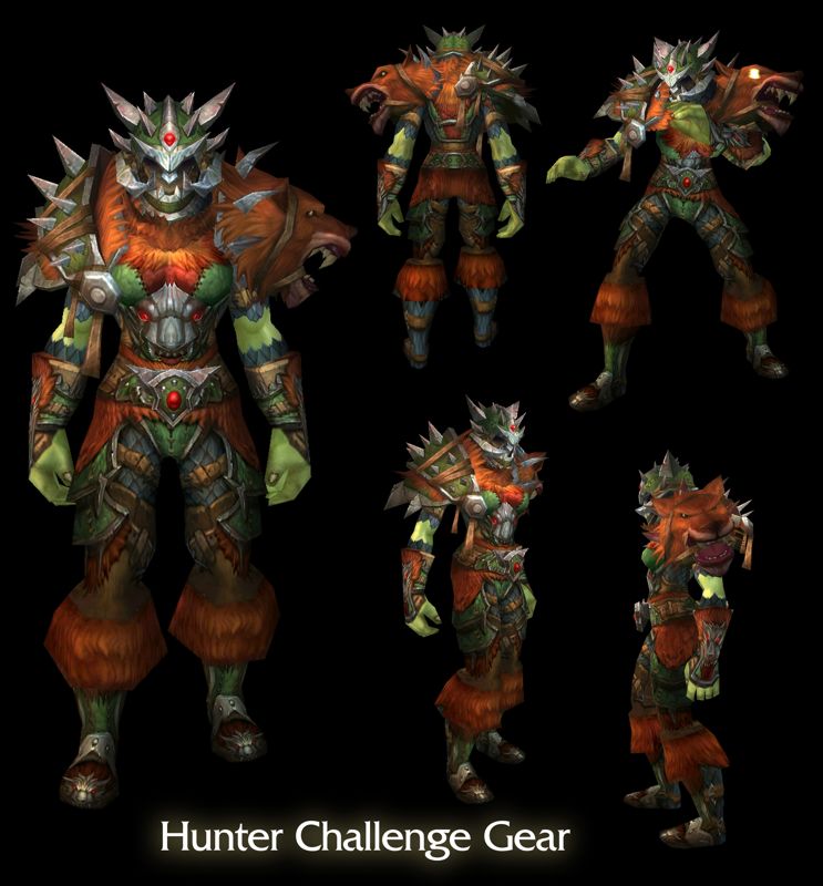 World of WarCraft: Mists of Pandaria Render (Blizzard Press Center website > Mists of Pandaria Press Kit (Renderizations + Logo)): Hunter Challenge Mode Armor in: Challenge Mode Armor