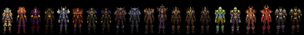 World of WarCraft: Mists of Pandaria Render (Blizzard Press Center website > Mists of Pandaria Press Kit (Renderizations + Logo)): Hunter All Tiers of Armor in: All Tiers of Armor