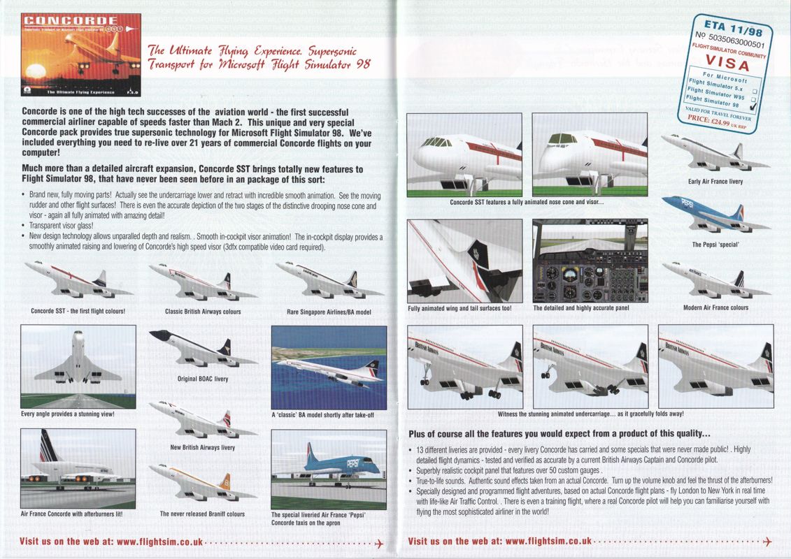 Concorde SST Catalogue (Catalogue Advertisements): From a catalogue that came with Airliner 98: Airline Pilot (1998)