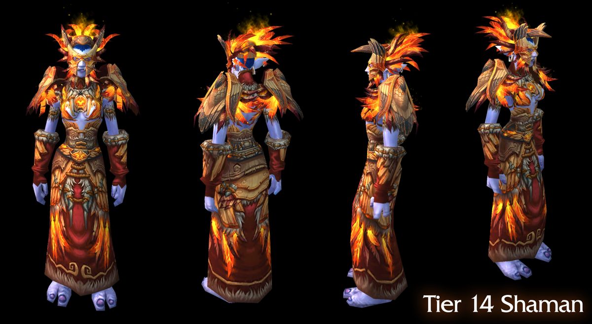 World of WarCraft: Mists of Pandaria Render (Blizzard Press Center website > Mists of Pandaria Press Kit (Renderizations + Logo)): Shaman Tier 14 in: Tier 14 Armor Various Classes