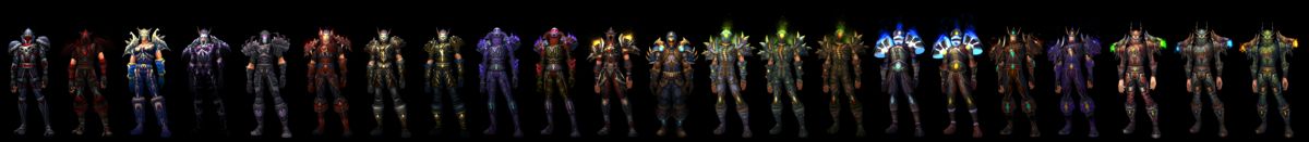 World of WarCraft: Mists of Pandaria Render (Blizzard Press Center website > Mists of Pandaria Press Kit (Renderizations + Logo)): Rogue All Tiers of Armor in: All Tiers of Armor