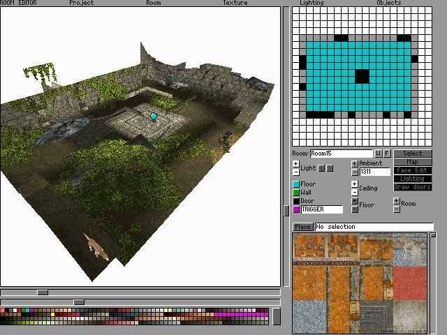 Tomb Raider Screenshot (Preview images, 1996-10-21): Level editor screenshot