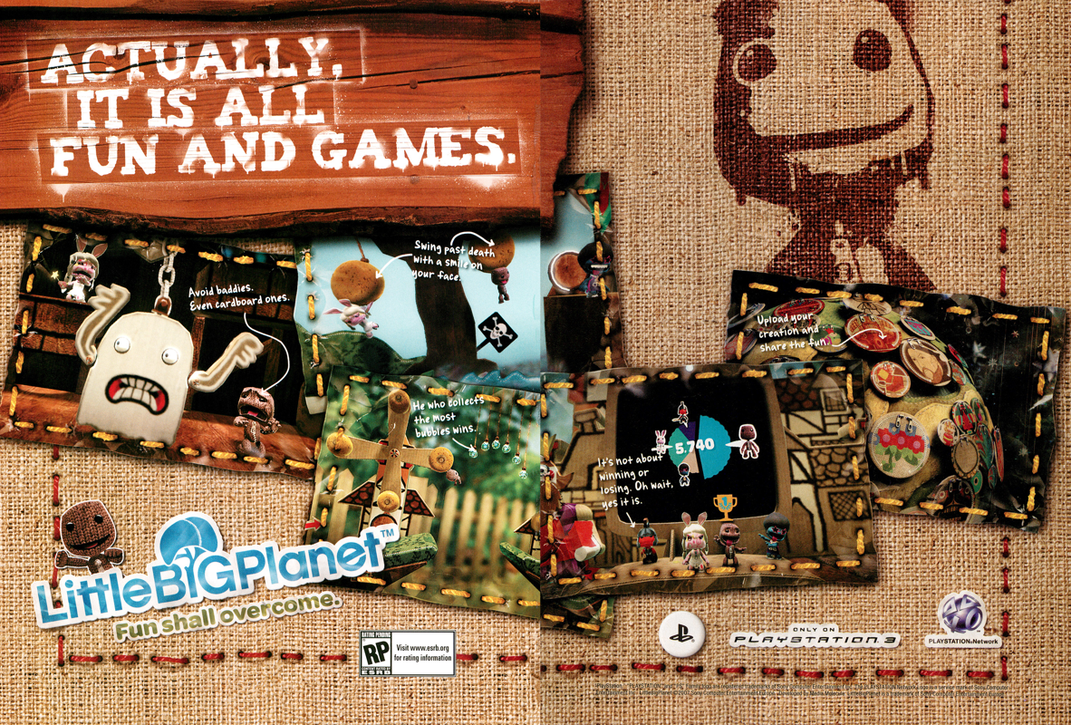 LittleBigPlanet Magazine Advertisement (Magazine Advertisements): Electronic Gaming Monthly (U.S.) Issue #233 (October 2008)