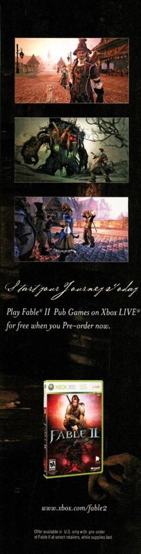 Fable II Magazine Advertisement (Magazine Advertisements): GamePro (U.S.) Issue #241 (October 2008)