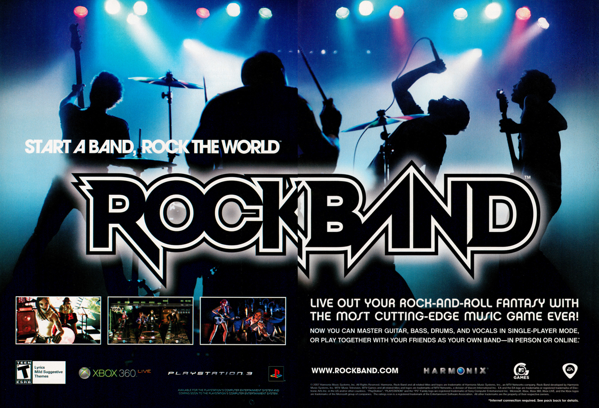 Rock Band Magazine Advertisement (Magazine Advertisements): GamePro (U.S.) Issue #231 (December 2007)