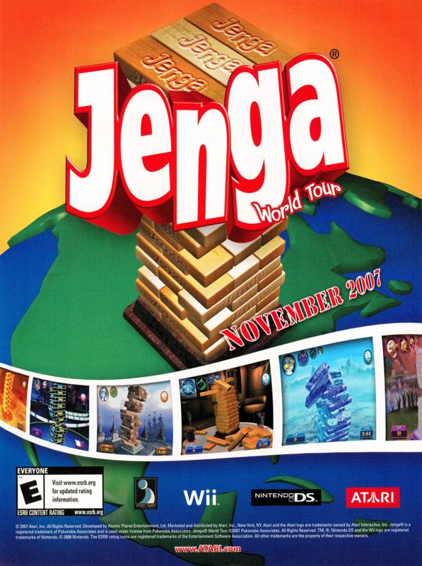 Jenga World Tour Magazine Advertisement (Magazine Advertisements): GamePro (U.S.) Issue #231 (December 2007)