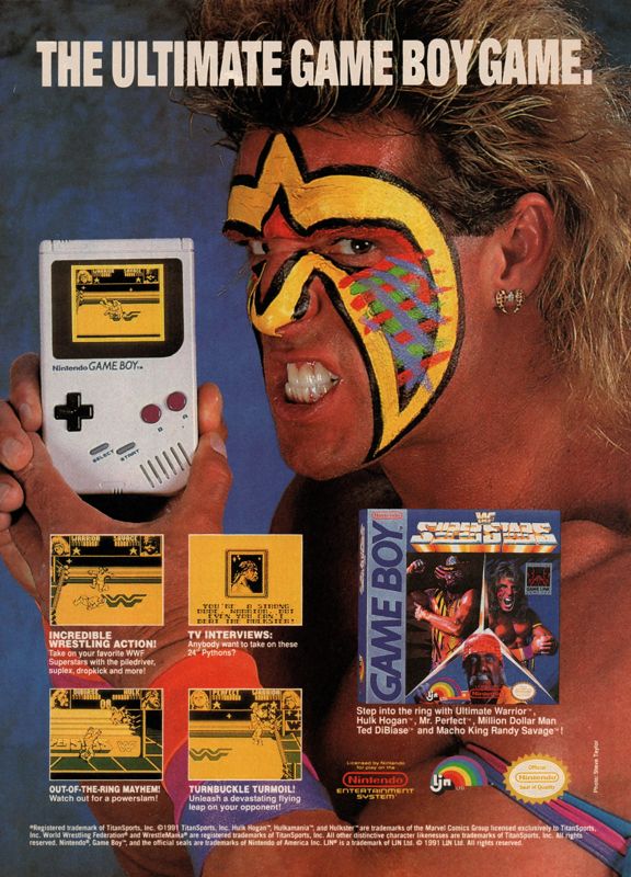 WWF Superstars Magazine Advertisement (Magazine Advertisements): Game Player's Guide to Nintendo Games (U.S.) Vol. 4, Issue #8 (August 1991)