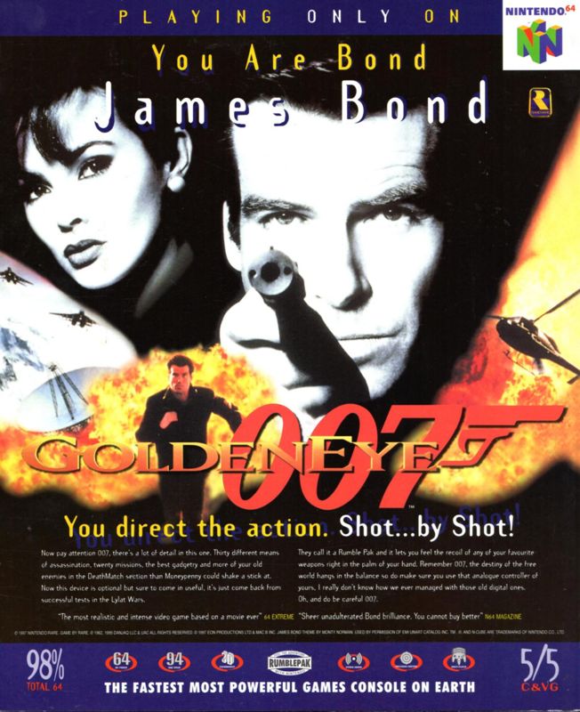 GoldenEye 007 Magazine Advertisement (Magazine Advertisements): 64 Extreme (U.K.) Issue #8 (January 1998)