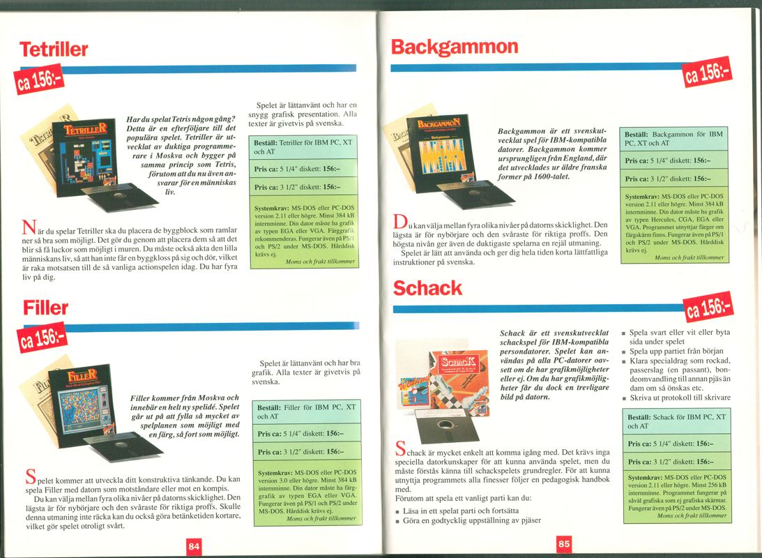 Tetriller Catalogue (Catalogue Advertisements): Advertisment for Tetriller in Scandinavian PC Systems' product catalogue 1991.