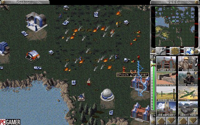 Command & Conquer: Red Alert - The Aftermath Screenshot (PC Gamer Online Preview, 1997): The Shock Troopers go to work