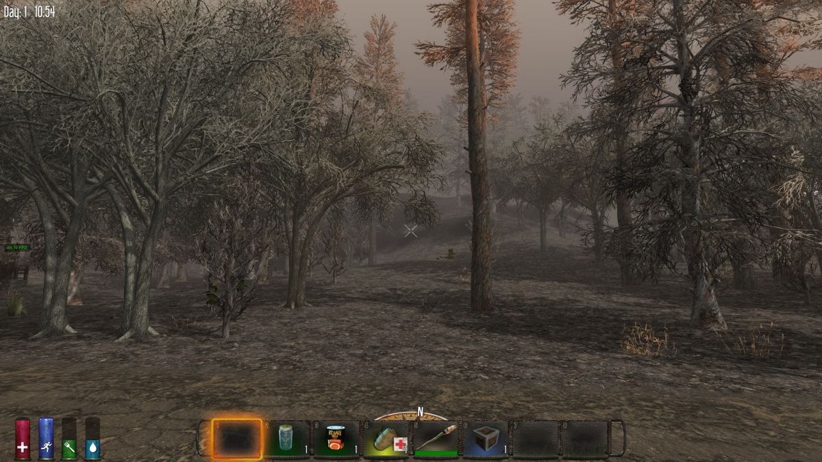 7 Days to Die Screenshot (Official development blog, 2014-2019): "Evaluating Unity 5 to see how much work it will be to get it working, so we tried out some speedtrees, I was running 2560 resolution and getting 60-80 fps with everything maxed, and these trees have 5-10x the polygons our old ones do." (February 3, 2015)