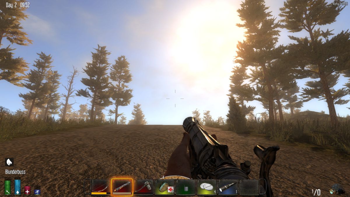 7 Days to Die Screenshot (Official development blog, 2014-2019): "Here are some random screens from last nights testing. Interior lights got some love. It feels like we could release about any day now, things are playing nice and it’s just little tiny things and polish mode from how things look now." (March 27, 2015)