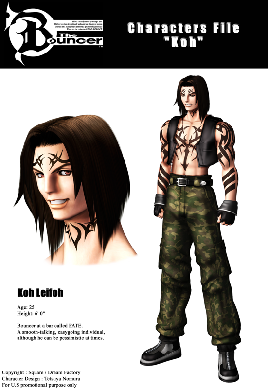 The Bouncer Render (The Bouncer Press Kit): Characters File: Kou Leifoh