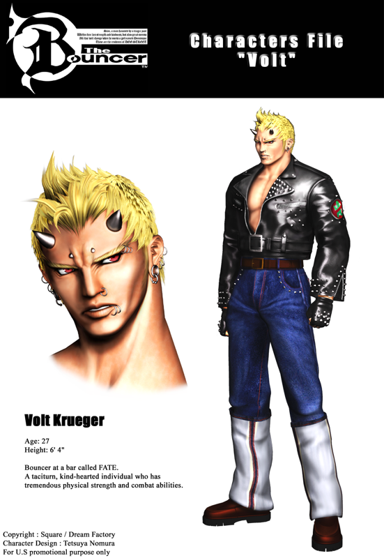 The Bouncer Render (The Bouncer Press Kit): Characters File: Volt Krueger