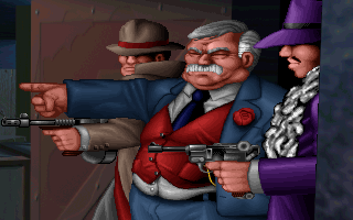 Flight of the Amazon Queen Screenshot (Gee Whiz! Entertainment website, 1998): Just the usual, gangster trouble.