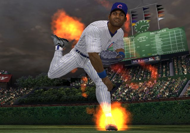 MLB SlugFest Loaded Screenshot (Midway E3 2004 Press Kit): Sosa Throw (Xbox)