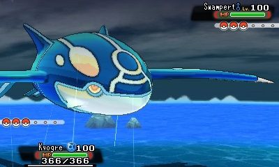 Pokémon Alpha Sapphire Screenshot (Primal Kyogre)