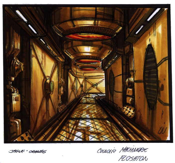 The Fifth Element Concept Art (The Fifth Element WIP Kit): Corridor