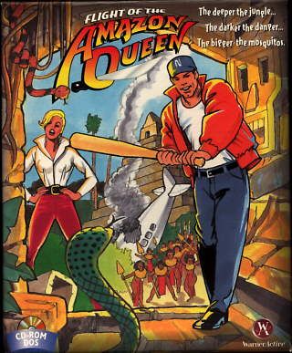 Flight of the Amazon Queen Other (Gee Whiz! Entertainment website, 1998): While this is the one currently available in America (this will soon be remedied.) Box art