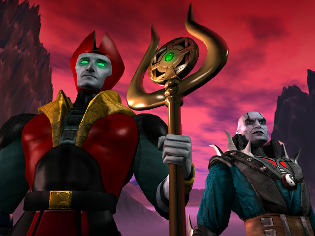 Mortal Kombat 4 Render (Mortal Kombat 4 Artwork disc): Shinnok & Quan Chi