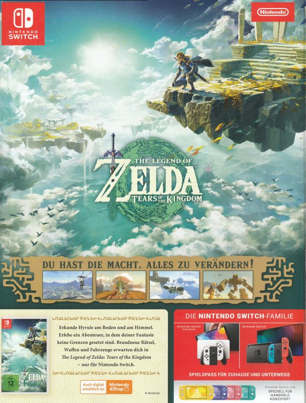 The Legend of Zelda: Tears of the Kingdom Magazine Advertisement (Magazine Advertisements): Retro Gamer (Germany), Issue 04/2023
