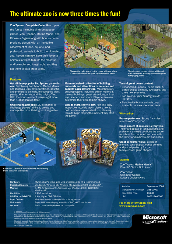 Zoo Tycoon: Complete Collection official promotional image - MobyGames