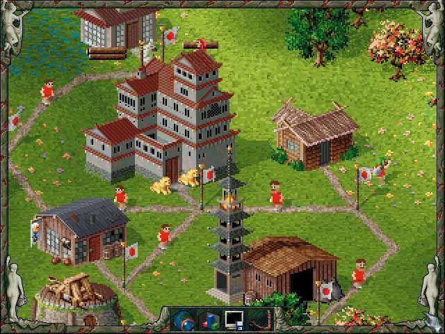 The Settlers II: Veni, Vidi, Vici Screenshot (Blue Byte USA website, 1996): Control one of four different cultures, each with their own distinct military and architectural differences.
