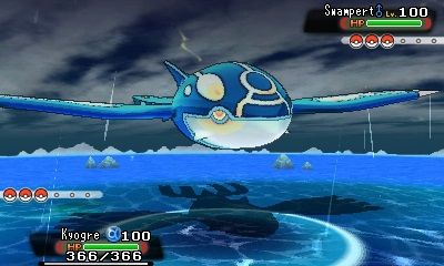 Pokémon Alpha Sapphire Screenshot (Primal Kyogre)