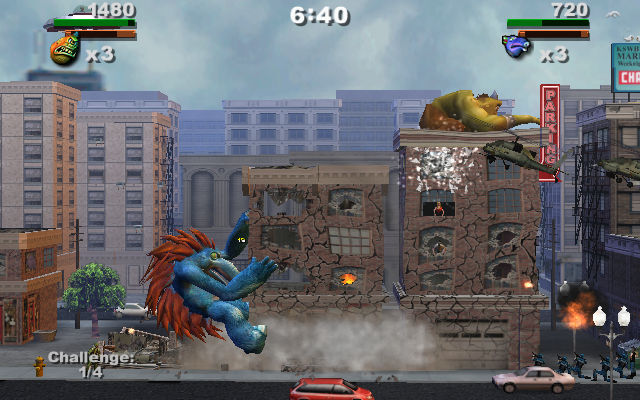 Rampage: Total Destruction Screenshot (Midway E3 2006 Asset Disc): Icky and Kyle
