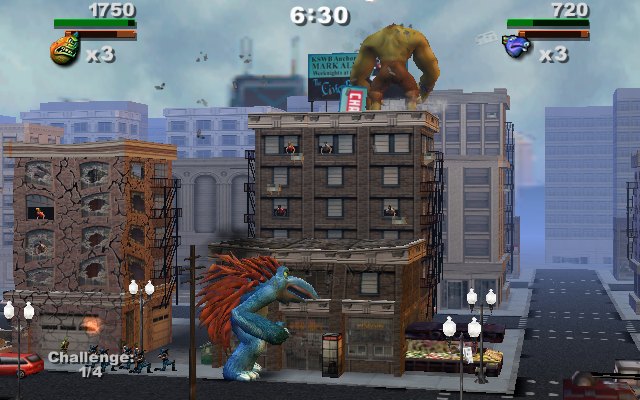 Rampage: Total Destruction Screenshot (Midway E3 2006 Asset Disc): Icky and Kyle