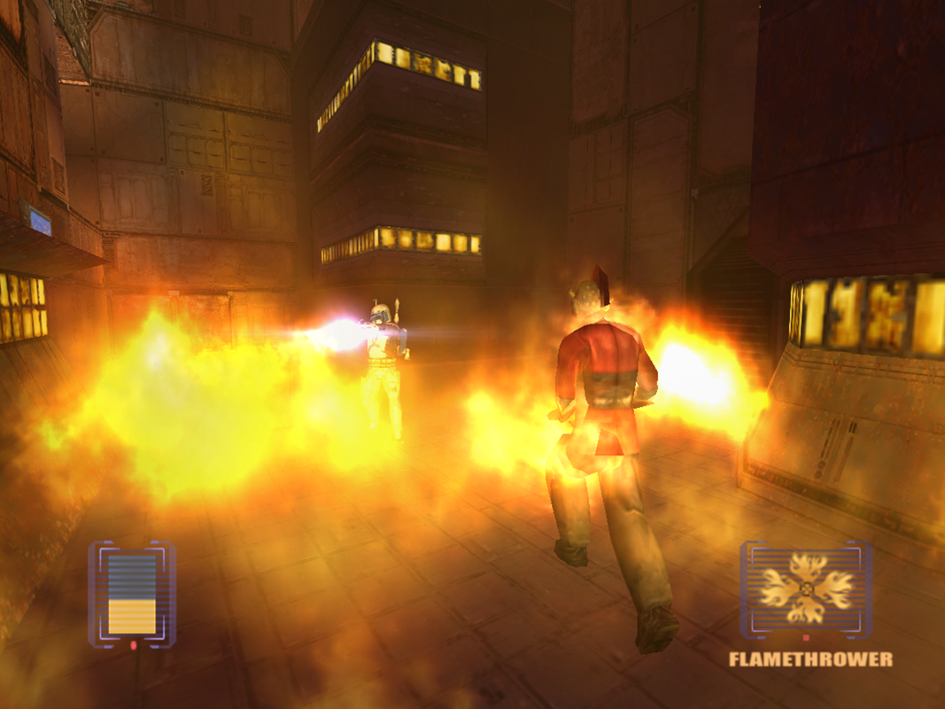 Star Wars: Bounty Hunter Screenshot (LucasArts E3 2002 Press Kit): Flamethrower