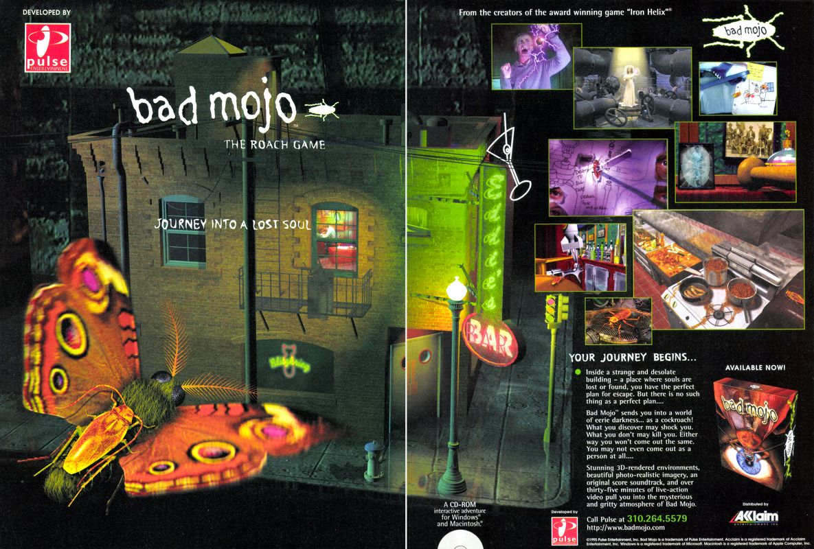 Bad Mojo Magazine Advertisement (Magazine Advertisements): PC Entertainment (United States), Issue #02 (February 1996)